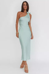 Gorgeous decorative lining with single shoulder design, featuring bow tie side zipper Prom Dresses