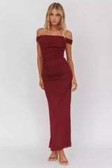Gorgeous off shoulder slim fit silhouette with zipper on the long side Prom Dresses