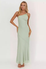 Gorgeous single shoulder design with lining and back zipper, double adjustable shoulder straps Prom Dresses