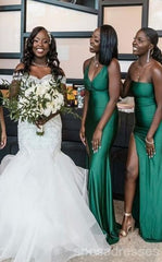 Multiway Elastic Satin Emerald Green Bridesmaid Dresses Mismatched