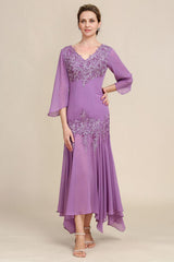 Mermaid Chiffon Mother of the Bride Dress with Lace