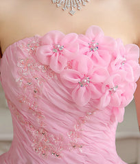 Customized Bride Wedding Dress Lace Up Tube Top Ball Gowns