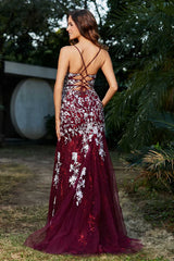 Aimishang Elegant Prom Dresses Bodycon High Slit Tulle Dress Evening Dress