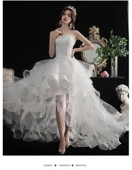 Strapless Wedding Dress with Train for Sweet Brides