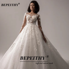 BEPEITHY Customized V Neck Sleeveless Wedding Dresses A Line Bridal Gown
