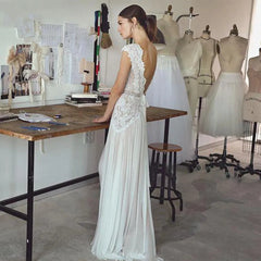 Boho V Neck Wedding Dresses Chiffon Bohemian Gowns Elegant A Line Customized