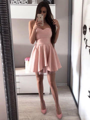 Sweetheart Pink Mini Homecoming Dresses Simple Short Prom Dress HD0145
