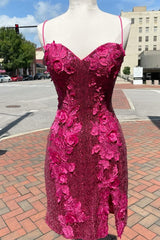 Tight Red Sequins Bodycon Mini Party Dress