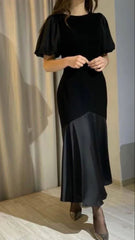 Aimishang Elegant Formal Women's Dresses Black Long Prom Dress Modest Evening Dress Party Dress