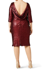 Half Sleeves Sequin Short Mother of the Brides Dress