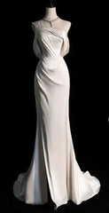 Wholesale Simple One Shoulder Prom Dress Mermaid Wedding Dress Elegant Evening Dress
