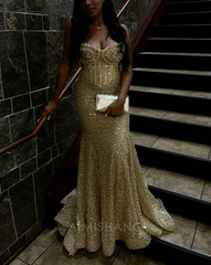 Aimishang Elegant Sequin Mermaid Long Prom Dress Charming Evening Party Dress Sexy Women's Dresses