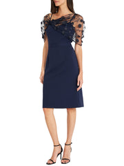 Sheath/Column Spaghetti Straps Sleeveless Knee-Length Mother Of The Bride Dress With Watteau Train Elegant