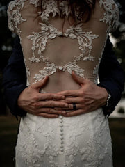 Dreamy Lace Sweetheart Neckline Long Seleeve Mermaid Wedding Dresses Elegant