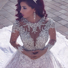 Wholesale Princess Lace Wedding Dress Long Train, Bridal Gown ,Dresses For Brides