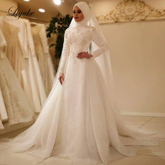 Liyuke Elegant Princess Ball Gown Wedding Dresses With Beading Appliques Lace Off Shoulder For Brides