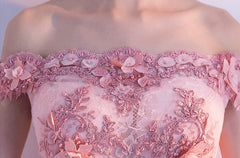 Stylish Pink Off the Shoulder Homecoming Dress, Lovely Pink Party Dress