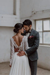 LORIE Two Pieces Wedding Dress Lace Top Chiffon Boho Bride Dress A-Line Customized Beach Wedding Dresses