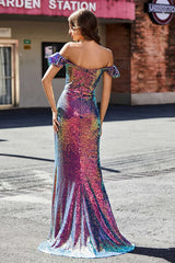 Aimishang Fashion Prom Dresses Off the Shoulder Pleated Ruched Gown Evening Dress