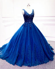 Handmade Flowers V Neck Quinceanera Dresses Ball Gown