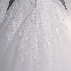 Muslim Wedding Dress Elegant High Neck Princess Bride Gown
