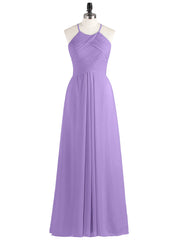 Long Chiffon Halter Bridesmaid Dresses-Tahiti