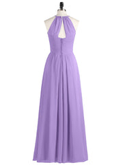 Long Chiffon Halter Bridesmaid Dresses-Tahiti