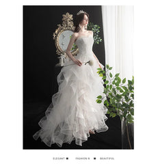 Strapless Wedding Dress with Train for Sweet Brides