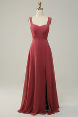 Sweetheart Sleeveless Bridesmaid Dress With Slit