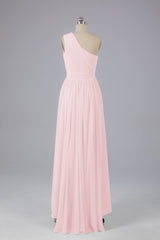 High Low One Shoulder Chiffon bruidsmeisje jurken