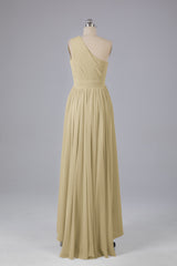 High Low One Shoulder Chiffon bruidsmeisje jurken