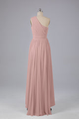 High Low One Shoulder Chiffon bruidsmeisje jurken