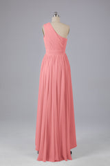 High Low One Shoulder Chiffon bruidsmeisje jurken