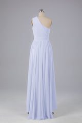 High Low One Shoulder Chiffon bruidsmeisje jurken