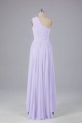 High Low One Shoulder Chiffon bruidsmeisje jurken