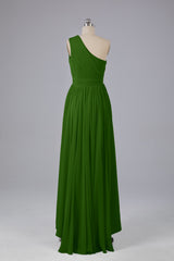 High Low One Shoulder Chiffon bruidsmeisje jurken