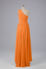 High Low One Shoulder Chiffon bruidsmeisje jurken