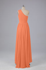 High Low One Shoulder Chiffon bruidsmeisje jurken