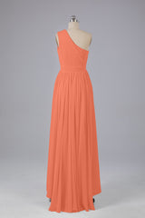 High Low One Shoulder Chiffon bruidsmeisje jurken