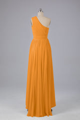 High Low One Shoulder Chiffon bruidsmeisje jurken