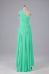 High Low One Shoulder Chiffon bruidsmeisje jurken