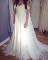 High Street Style Chiffon Wedding Dresses Off Shoulder