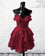 Short A-line Ruffles Lace Mini Dress