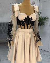 Short Nude Satin Lace Embroidery Corset Dress
