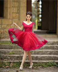 Tulle Homecoming Dresses Lace Off The Shoulder