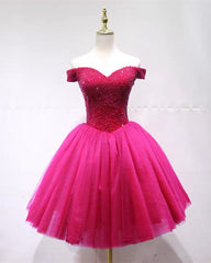 Princess Homecoming Dresses Beaded Off Shoulder Tulle Ruffles