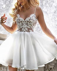 Homecoming Dresses Appliques V Neck Ruffles