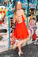 Hot Pink A-line Cowl Neck Short Prom Dress Homecoming Dress HD0165