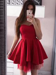 Sweetheart Pink Mini Homecoming Dresses Simple Short Prom Dress HD0145