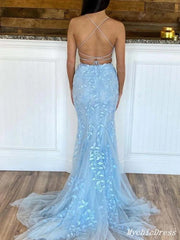Hot Two Piece Lace Prom Dresses 2024 Mermaid Spaghetti Straps Cross Back